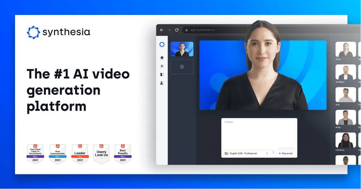Synthesia – AI Video Presenter Tool